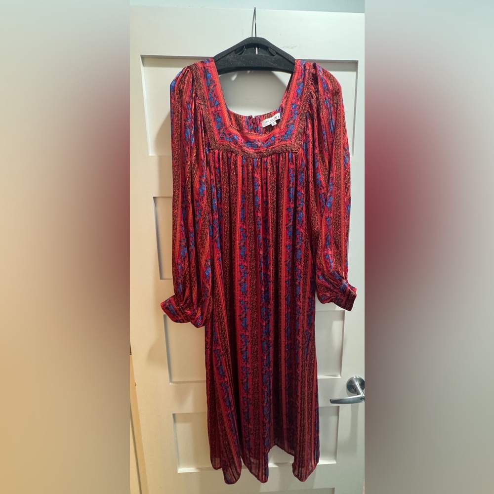 Elegant Red and Blue Women's Dress - Picture 5 of 5